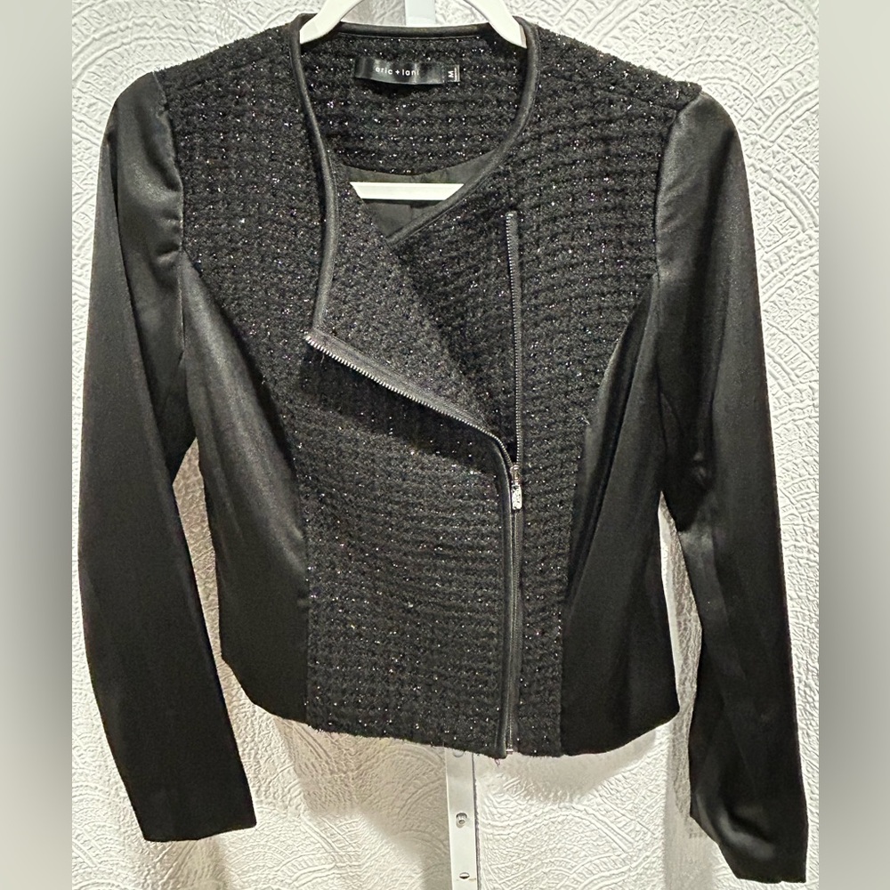 Medium Eric + Lani Black Sparkle Cocktail Jacket Women